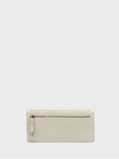 Maxi grain leather wallet with snap button GIANNI CHIARINI MARCELLA | PF5041TKLSABBIA
